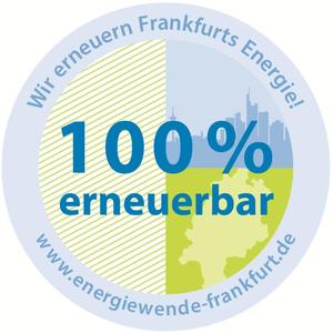 Logo Frankfurt Klimaschutz 100 % erneuerbar