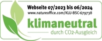 Logo für eine klimaneutrale Webseite von nature office; Link zur klimaneutralen Webseite